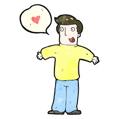 cartoon man in love