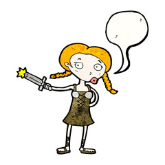 cartoon viking girl