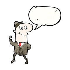 cartoon businessman walking to work