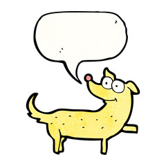 cartoon dog with speech bubble