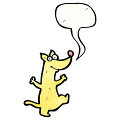 cartoon dog with speech bubble