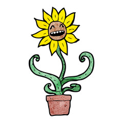 sunflower cartoon character