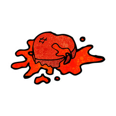 blood splattered heart cartoon