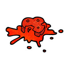 blood splattered heart cartoon