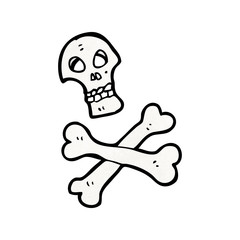 spooky skull and crossbones symbol cartoon