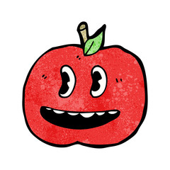 happy apple cartoon