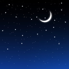 Plakat starry sky and crescent