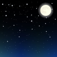 Obraz na płótnie Canvas starry sky and the moon