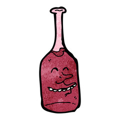 red wine bottle cartoon character