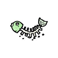 cartoon fish bones