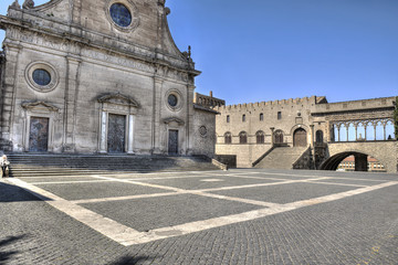 Fototapeta premium Viterbo Piazza Cathedral Saint Lawrence and Papal Palace