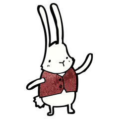 cartoon white rabbit in waistcoat
