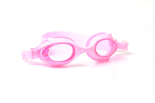 pink swimming goggles