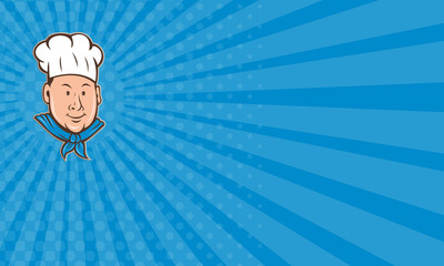 Business card Chef Cook Happy Isolated Cartoon