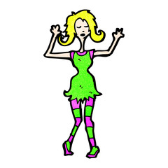 cartoon disco woman