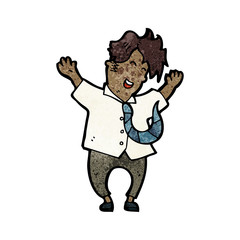 cartoon celebrating office man
