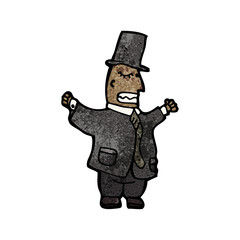 Obraz premium cartoon rich man in top hat