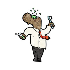 cartoon man gargling mouthwash