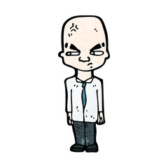 cartoon stressed bald man