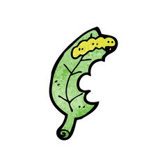 cartoon leaf and caterpillar