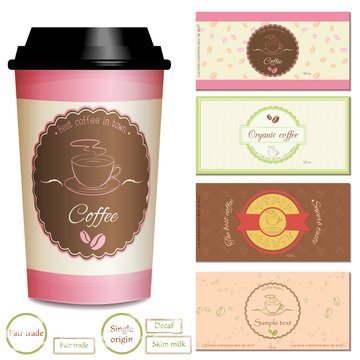 Collection of coffee shop logo and label designs.