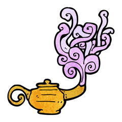 cartoon genie in lamp
