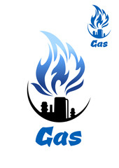 Natural gas refinery factory icon