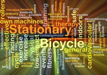 Stationary bicycle background concept glowing
