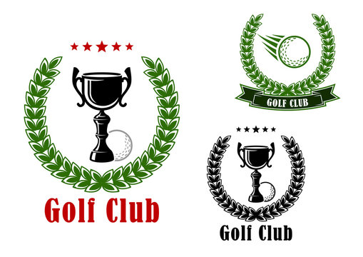 Golf club heraldic emblems and icons