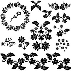 Fototapeta premium cartoon decorative floral design elements