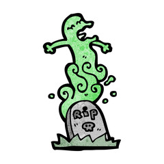 cartoon ghost rising from grave
