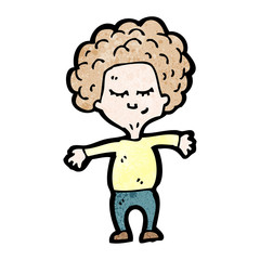 cartoon big hair boy