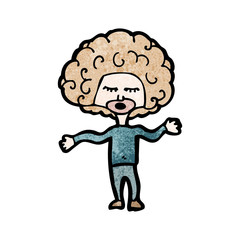 cartoon big hair boy