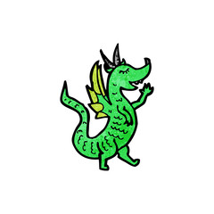 cartoon little green dragon
