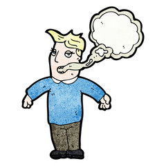cartoon man with smokers breath