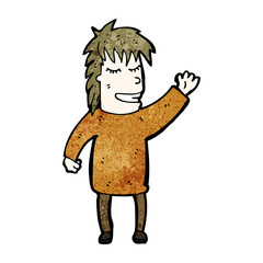 cartoon waving man
