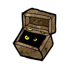 spooky monster in box cartoon