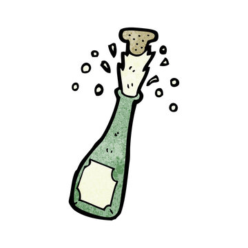 popping champagne cartoon