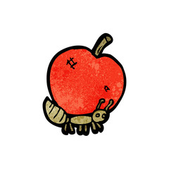 cartoon ant carrying apple