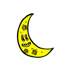 Fototapeta na wymiar cartoon crescent moon