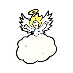 cartoon angel old cloud