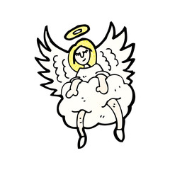 cartoon angel old cloud