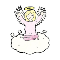 cartoon angel old cloud