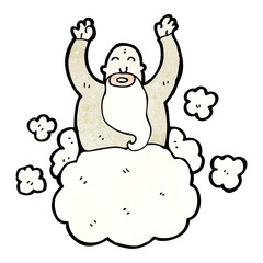 cartoon god on cloud