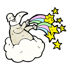 cartoon god on cloud