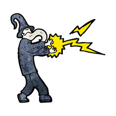 cartoon wizard casting spell