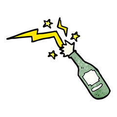 cartoon champagne bottle,