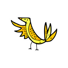Naklejka na ściany i meble cartoon yellow bird
