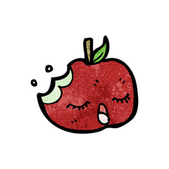bitten apple cartoon