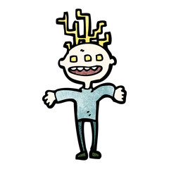 cartoon computer brain man